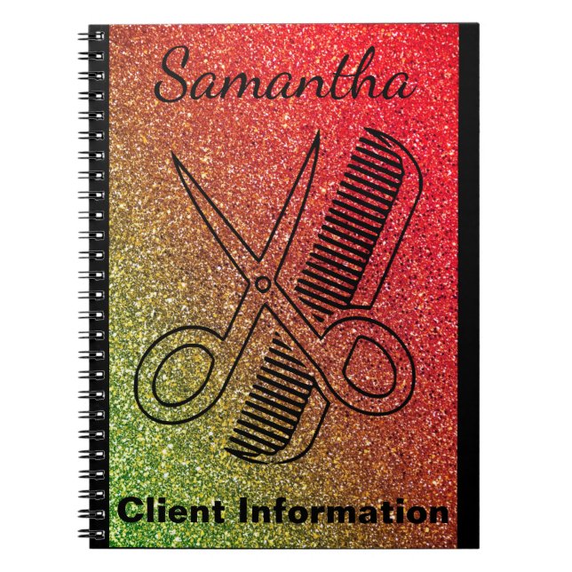 Hairdresser Stylist Colorist Salon Client Info Notebook (Front)