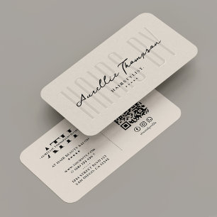 Hairdresser Stylist Elegant Sand Beige Modern Business Card