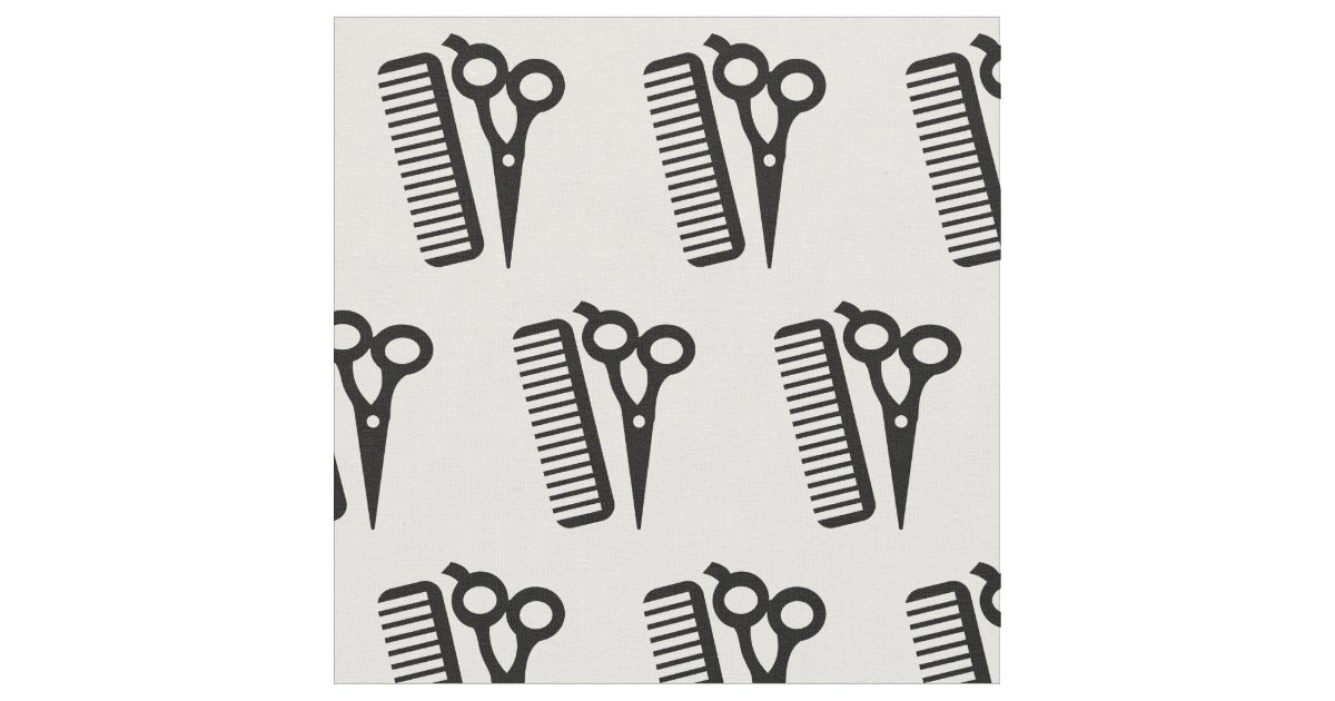 Hairdresser Stylist Scissors and Comb Fabric | Zazzle.com