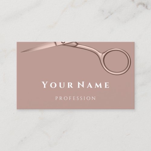 Hairdresser Stylist Scissors Rose Coiffeur Blush Business Card