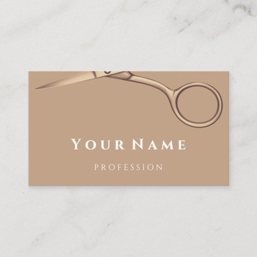Hairdresser Stylist Scissors Rose Coiffeur Mustard Business Card