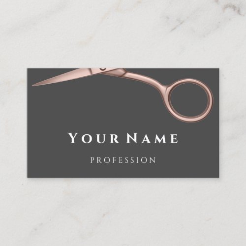 Hairdresser Stylist Scissors Rose Modern Minimal Business Card