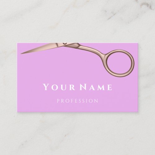 Hairdresser Stylist Scissors Rose Modern Purple Business Card