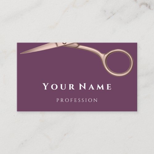 Hairdresser Stylist Scissors Rose Purple Violet Business Card