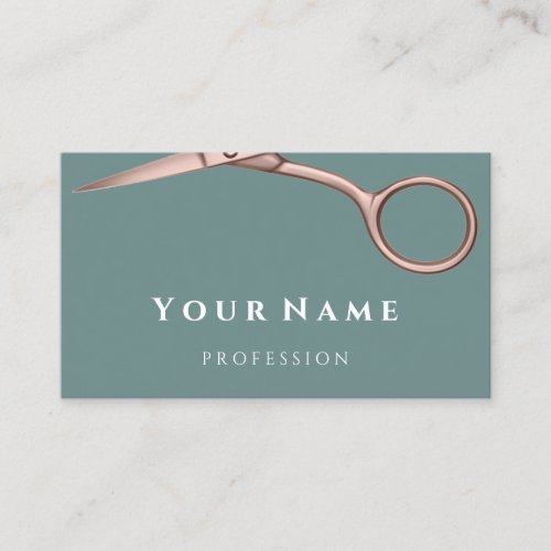 Hairdresser Stylist Scissors Rose Smoky Mint Business Card
