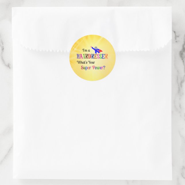 Hairdresser Super Power Humor Classic Round Sticker (Bag)