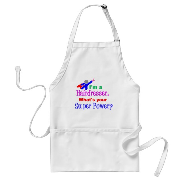 Hairdresser Superhero Adult Apron (Front)