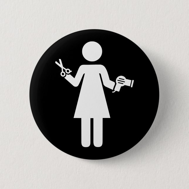 Hairdresser Symbol Button (Front)