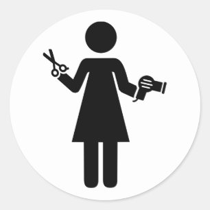 Hairdresser Symbol Classic Round Sticker