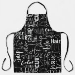 Hairdresser Typography Black And White Modern Apron at Zazzle