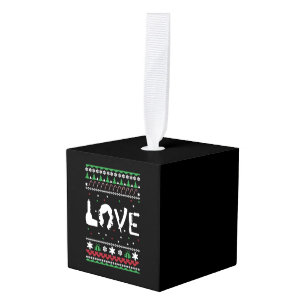 Hairdresser - Ugly Christmas sweater Cube Ornament