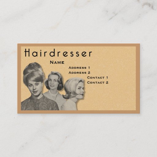 Customizable HAIRDRESSER - VERY PROFESSIONAL PROFILE CARD (2C) BUSINESS CARDS