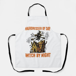 Hairdresser Witch Halloween Vintage Salon Shirt_1 Apron