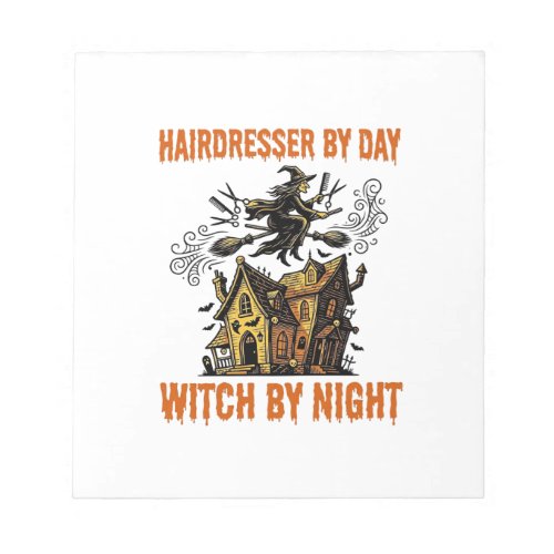 Hairdresser Witch Halloween Vintage Salon Shirt_1 Notepad