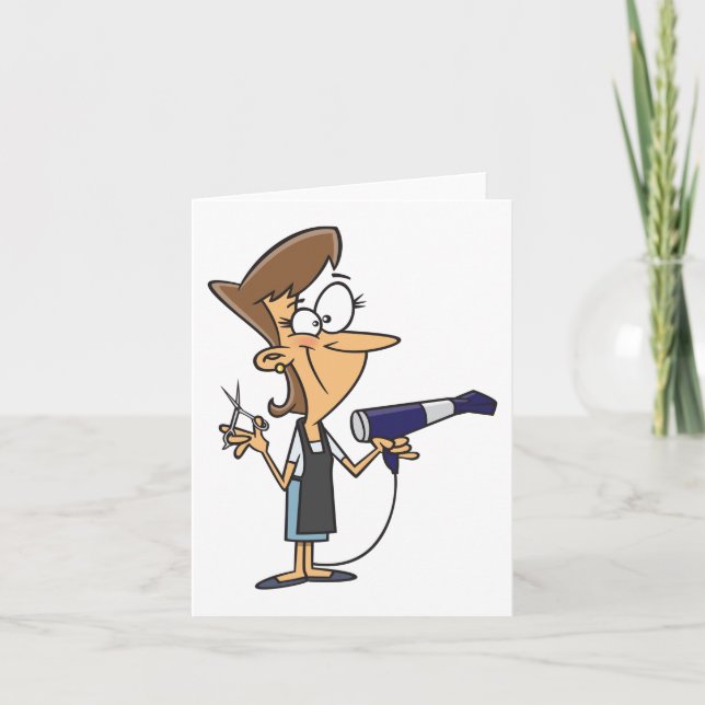 Hairdresser With Scissors Card (Front)