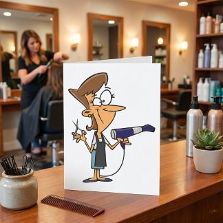 Hairdresser With Scissors Card