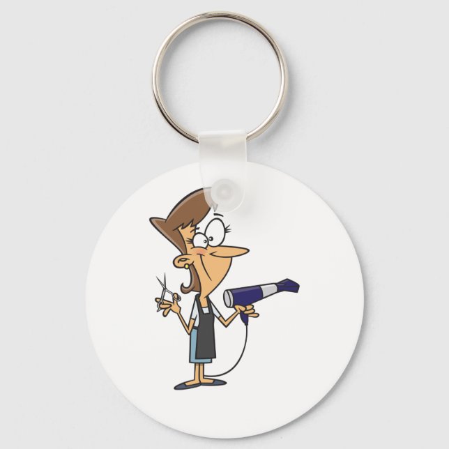 Hairdresser With Scissors Keychain (Front)