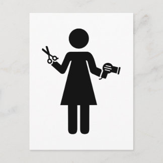Hairdresser woman postcard