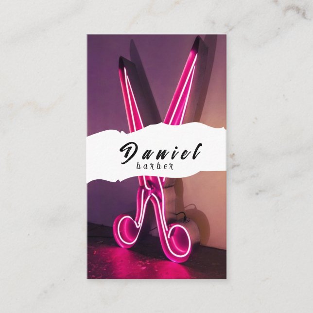 Hairdressers and Barbers - Stand Out with Style Business Card (Front)