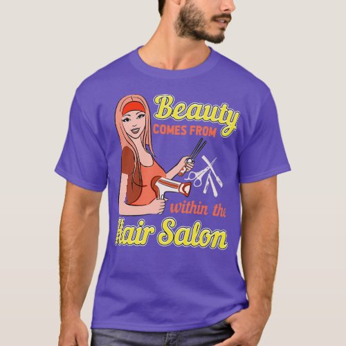 Hairdressers Design Hair Dryer Scissors T_Shirt