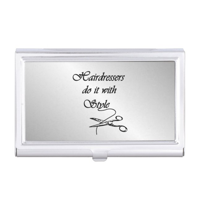Hairdressers Do It With Style Business Card Holder (Front)