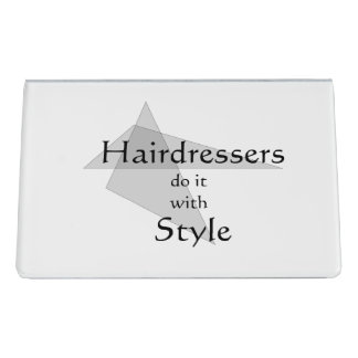 Hairdressers Do It With Style Desk Business Card Holder
