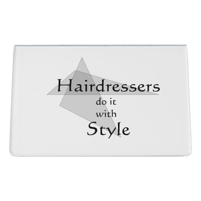 Hairdressers Do It With Style Desk Business Card Holder (Back)