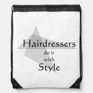 Hairdressers Do It With Style Drawstring Backpacks