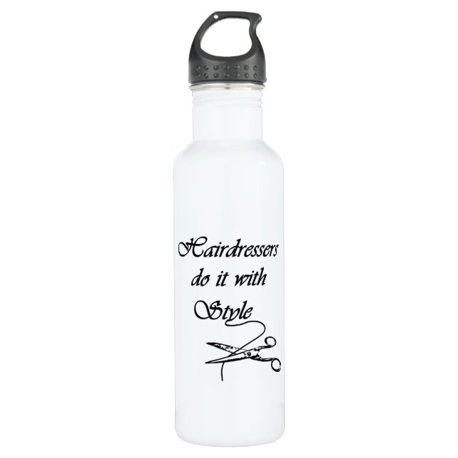Hairdressers Do It With Style Stainless Steel Water Bottle (Front)