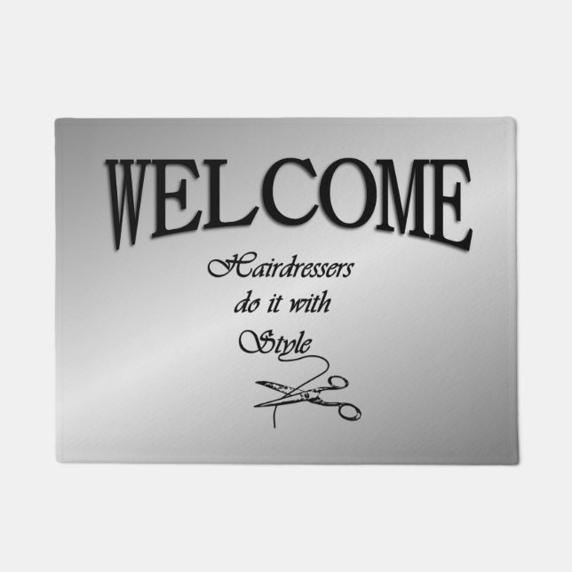 Hairdressers Do It With Style Welcome Doormat (Front)
