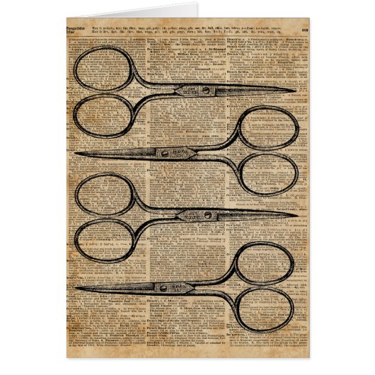 Hairdresser's Scissors Vintage Illustration (Front)