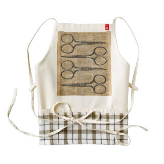 Hairdresser's Scissors Vintage Illustration Zazzle HEART Apron