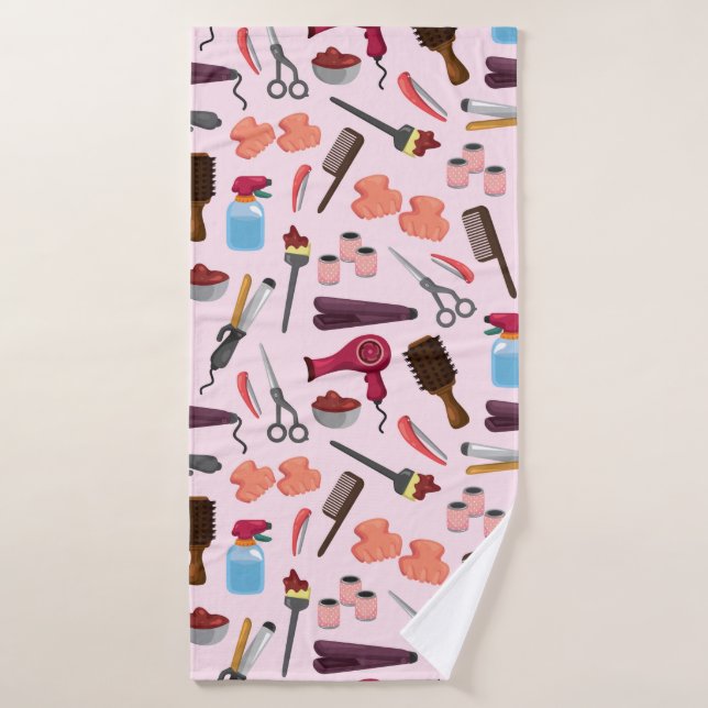 hairdressing KIT seamless pattern Bath Towel (Bath Towel)