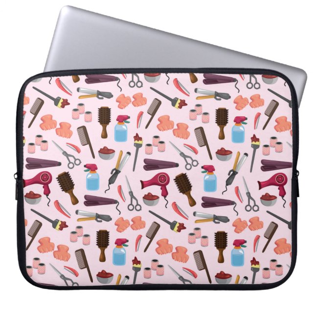 hairdressing KIT seamless pattern Laptop Sleeve (Front)