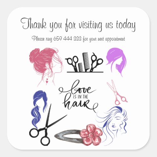 Hairdressing sticker _ thank you for visiting us