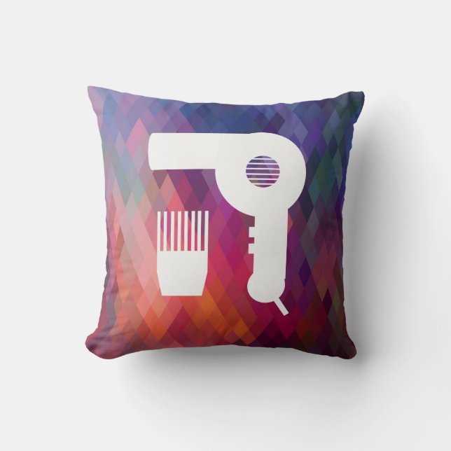 Hairdryer Brushes Pictogram Throw Pillow (Front)