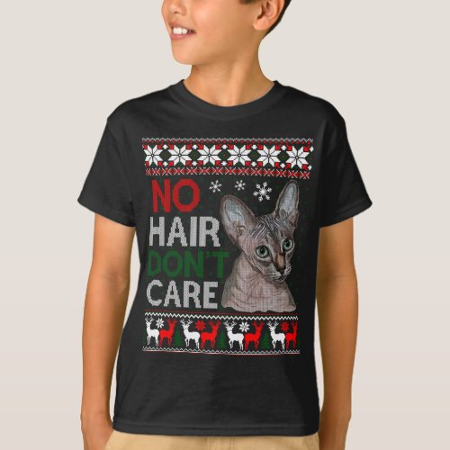 Hairless Cat Ugly Christmas Sweater Sphynx Cat