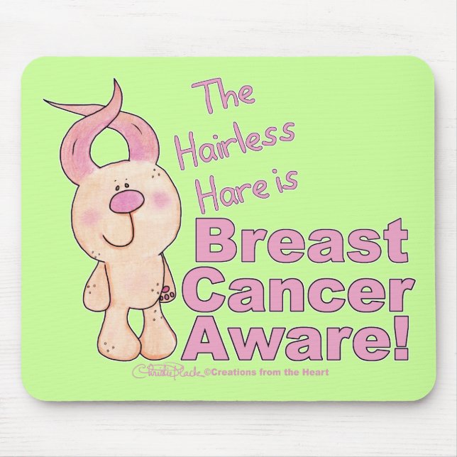 Hairless Hare is Breast Cancer Aware Mouse Pad (Front)