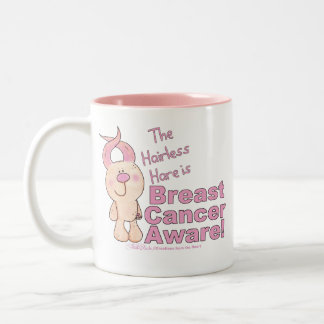 Hairless Hare is Breast Cancer Aware Two-Tone Coffee Mug