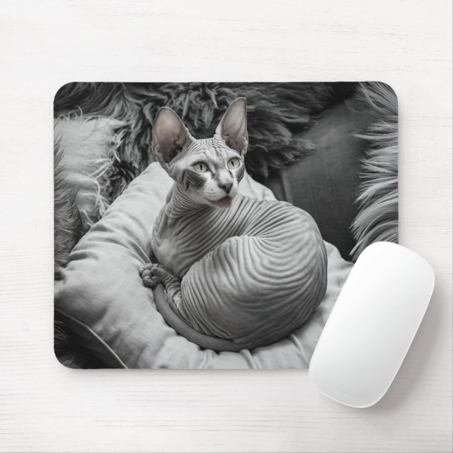Hairless Sphynx Cat Mouse Pad (With Mouse)