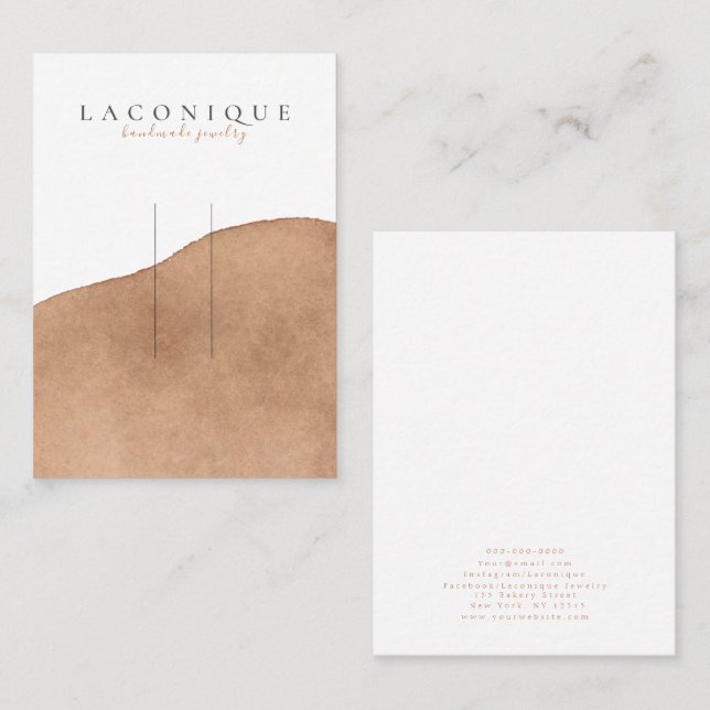 Hairpin Display | Neutral | Beige | Watercolor Business Card (Front/Back)