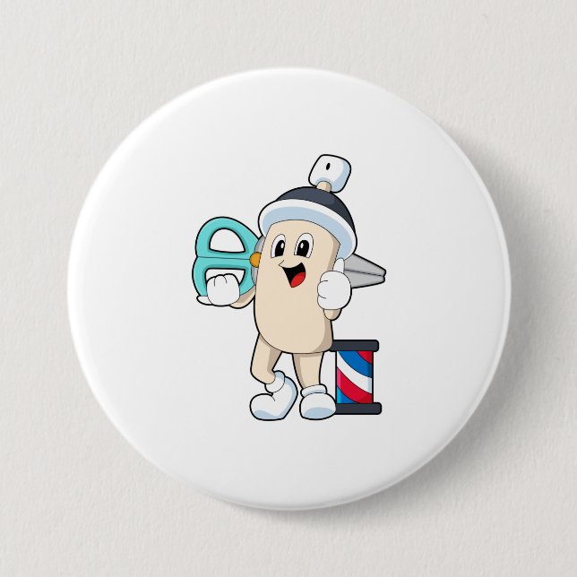 Hairspray as Hairdresser with Scissors Button (Front)