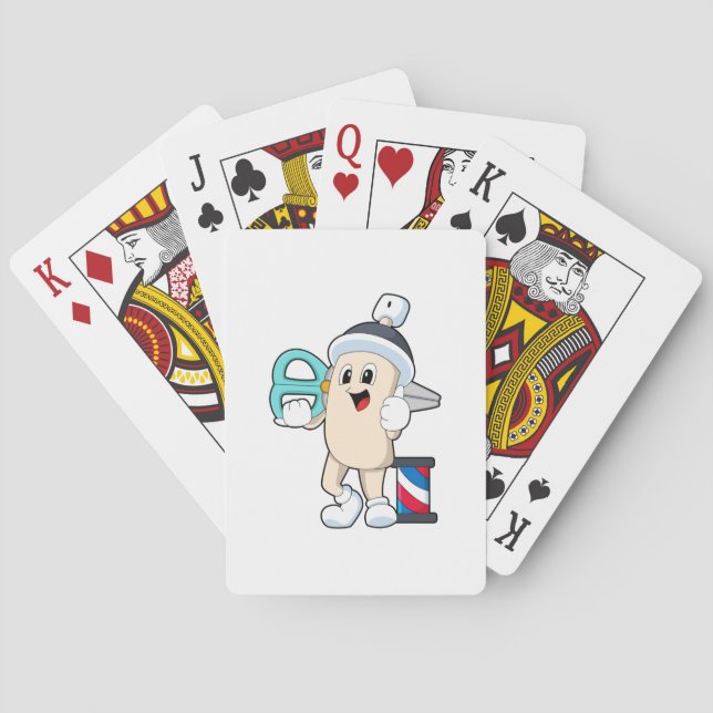 Hairspray as Hairdresser with Scissors Poker Cards (Back)