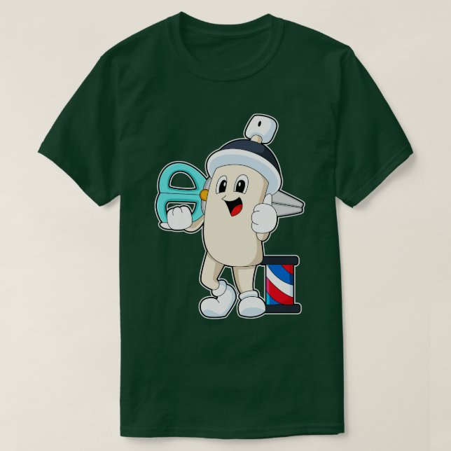 Hairspray As Hairdresser With Scissors  T-Shirt (Design Front)