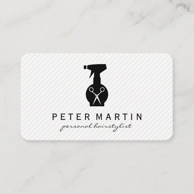 Hairspray Bottle and Shears Business Card (Front)