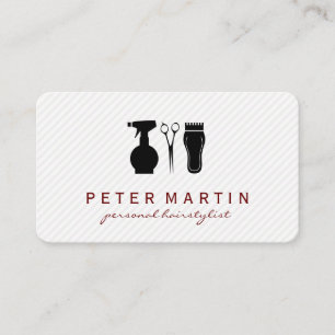 Hairspray Bottle, Shears, Clippers Business Card