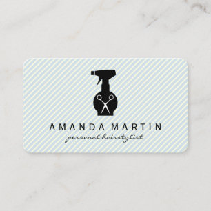 Hairspray Bottle Shears Stripes Business Card