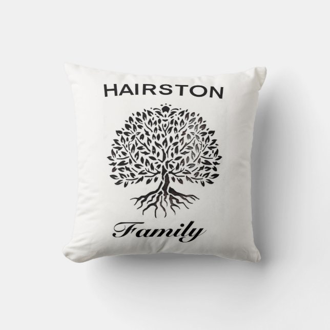 Hairston Family Tribute Throw Pillow (Front)