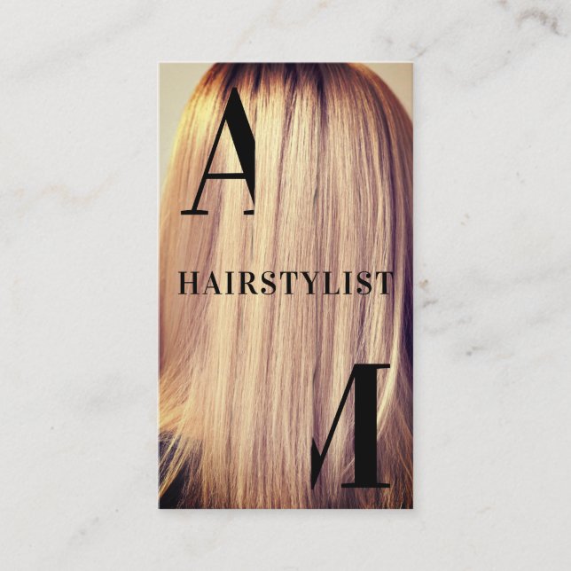 Hairstyle cover giant initials business card (Front)