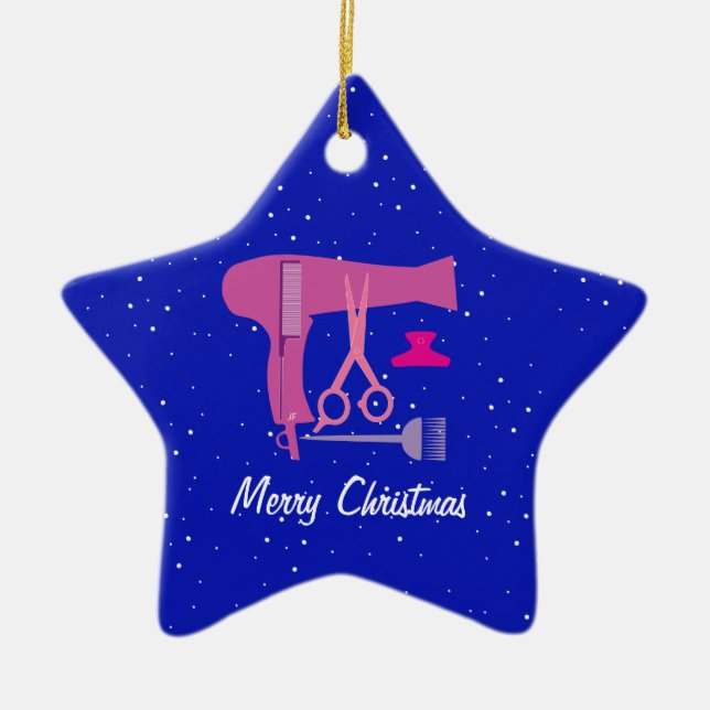 Hairstyles tools ceramic ornament (Front)